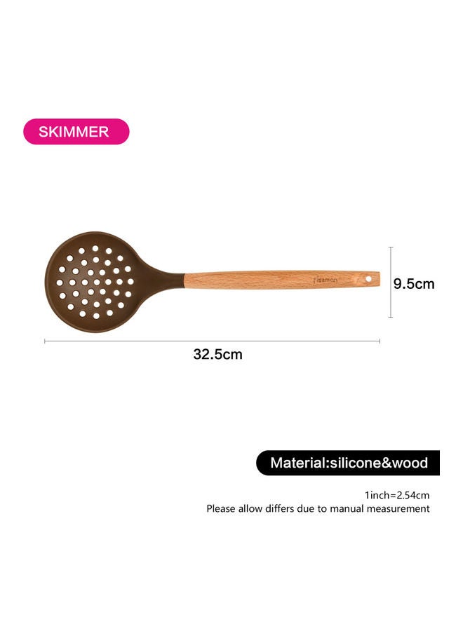 فيسمان مقصوصة من السيليكون بمقبض خشبي من مجموعة شيفس تولز بني/بيج - Image 3