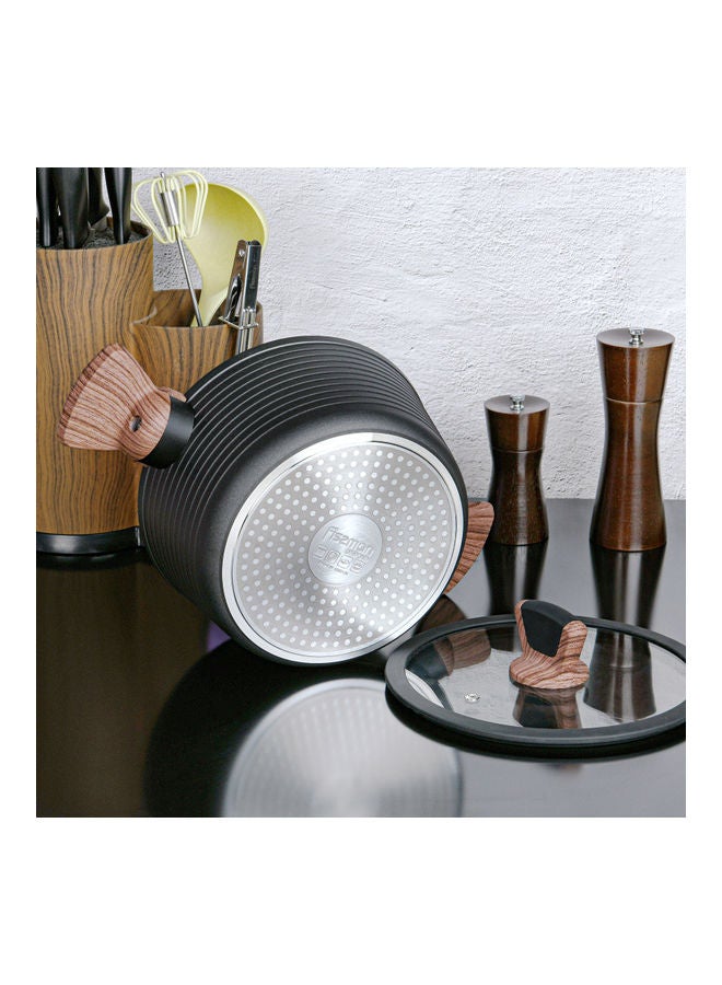 فيسمان إناء من الألومنيوم بطبقة غير لاصقة مع غطاء زجاجي رمادي ماسي/ شفاف 24x12سم - Image 5