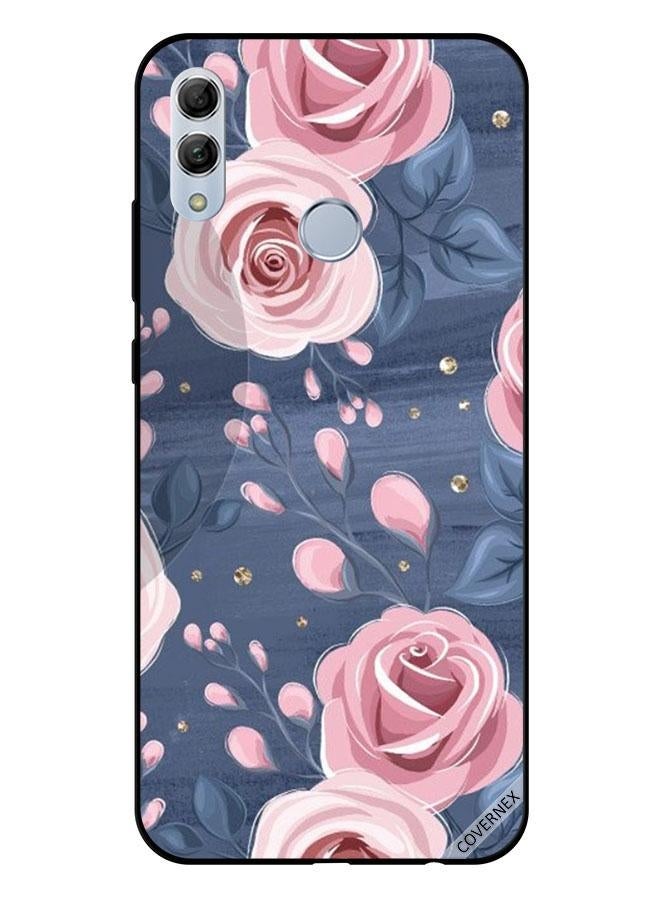 Covernex Protective Case Cover for Honor 10 Lite Pink Roses  and  Dark Grey Leaves Pattern - Image 1
