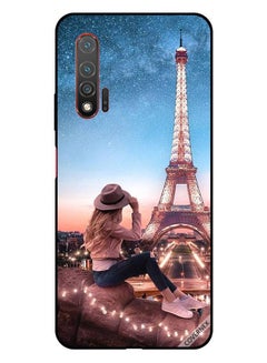Protective Case Cover For Huawei Nova 6 5G Brown Hat Girl  and  Effiel Tower