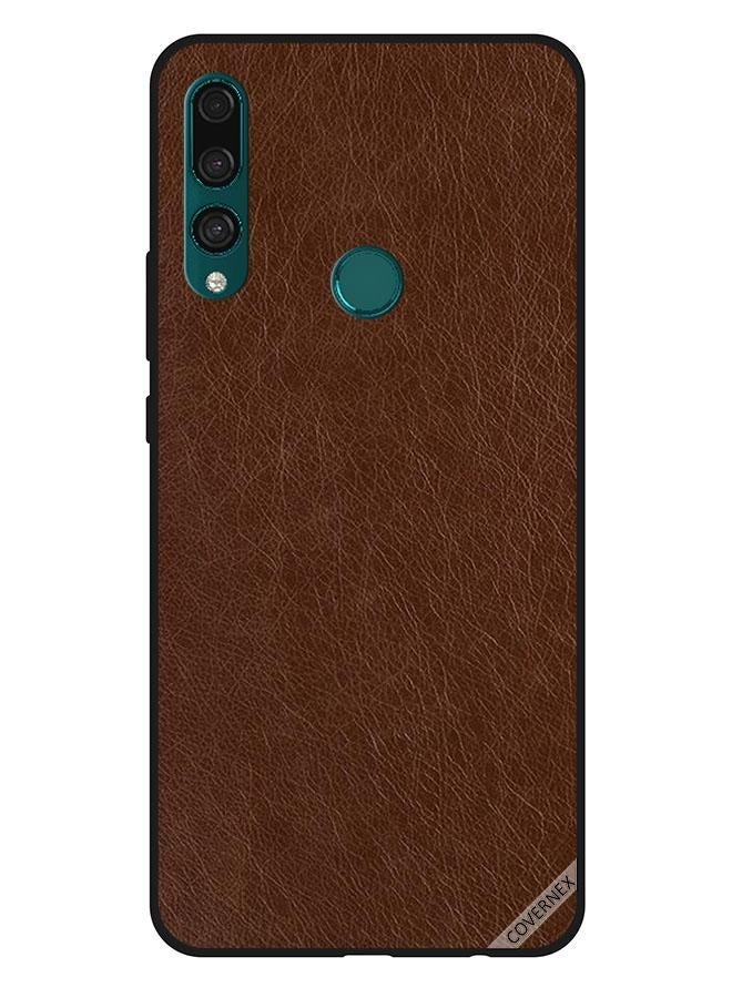 Covernex Protective Case Cover for Huawei Y9 Prime 2019 Dark Brown Leather Pattern - Image 1