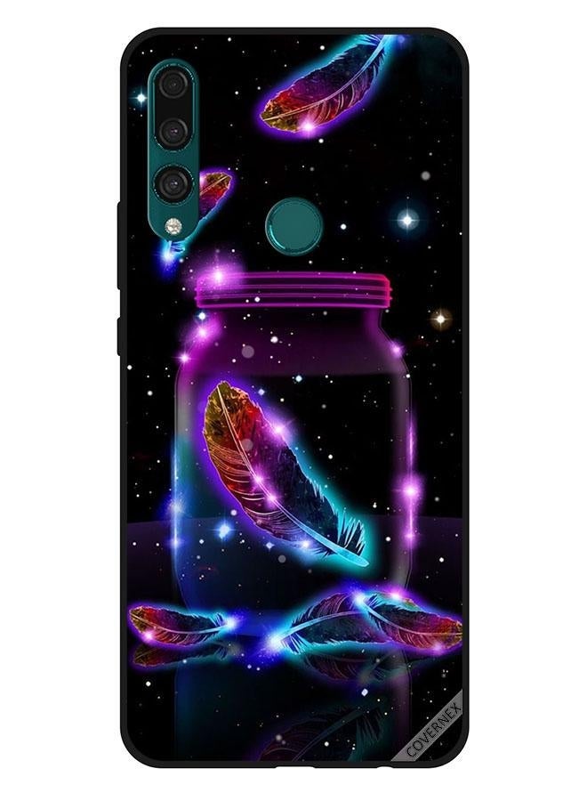 كوفرنيكس غطاء حماية واقٍ لهاتف هواوي Y9 برايم 2019 طبعة وعاء بداخله ريشة - Image 1