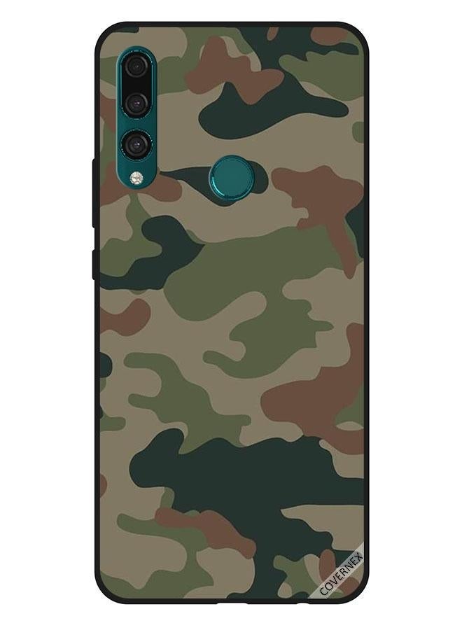 Protective Case Cover for Huawei Y9 Prime 2019 Green  and  Brown Camouflage Pattern