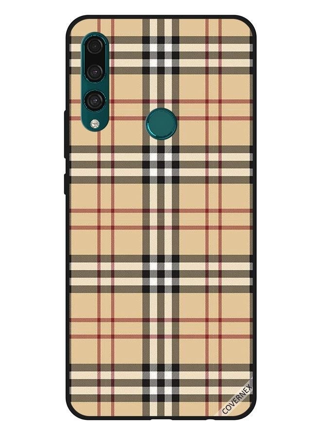 كوفرنيكس غطاء حماية واقٍ لهاتف هواوي Y9 برايم 2019 خطوط حمراء وسوداء على قماش - Image 1