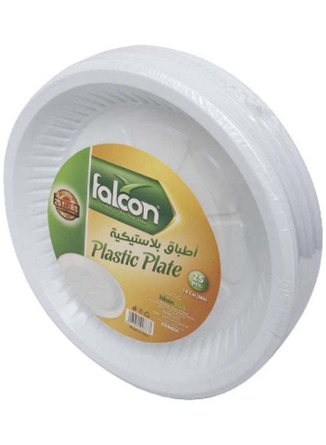 Falcon 25-Piece Disposable Plastic Plates White 18cm - Image 3