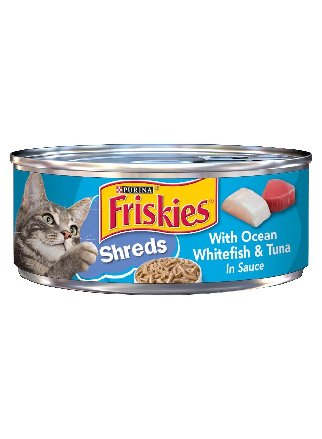 Friskies Shreds With Ocean Whitefish And Tuna In Sauce Multicolour 156grams - v1630038665/N12274110A_1