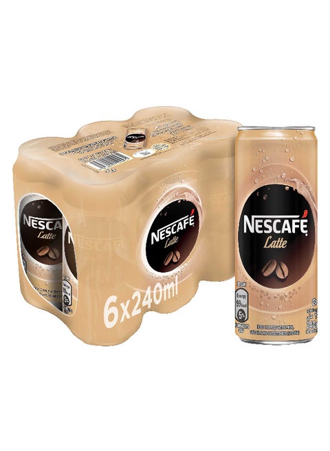 Ready To Drink Latte Chilled Coffee Can 240ml Pack of 6