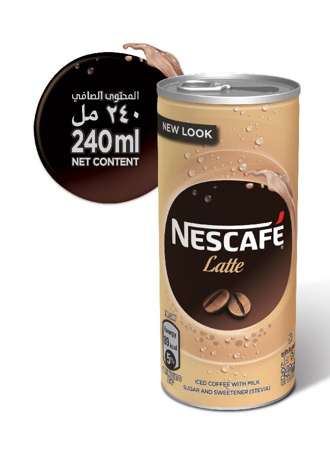 Nescafe - Ready To Drink Latte Chilled Coffee Can 240ml Pack of 6 - Image 1