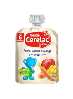 Cerelac Fruits And Vegetables Puree Pouch Apple Carrot Mango 90grams - v1630038703/N27682336A_3