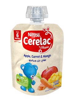 Cerelac Fruits And Vegetables Puree Pouch Apple Carrot Mango 90grams - v1630038703/N27682336A_4