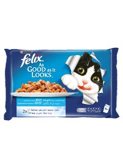 Pack Of 4 Felix As Good As It Looks With Salmon And Tuna Wet Cat Food 4x100grams - v1630038706/N27812617A_1