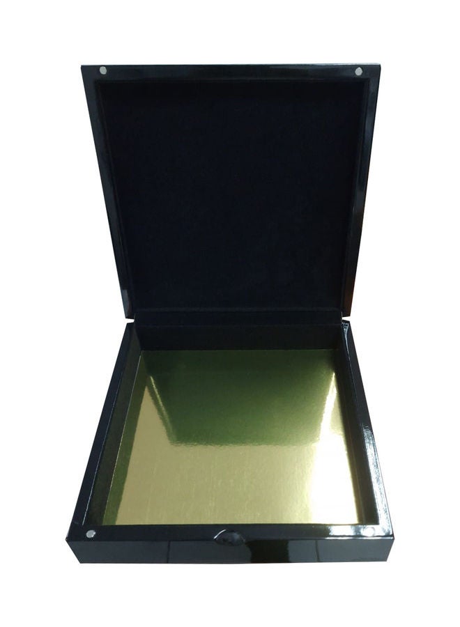 صندوق هدايا خشبي بلون أسود لامع. - Image 2