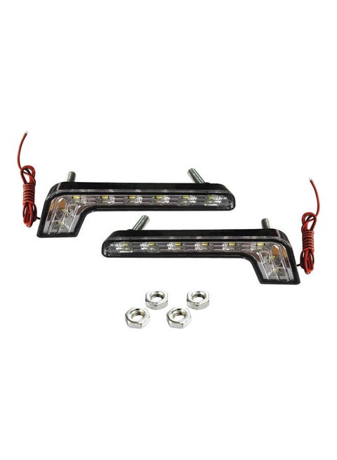 2-Piece 8-LED DRL Car Daytime Running Light