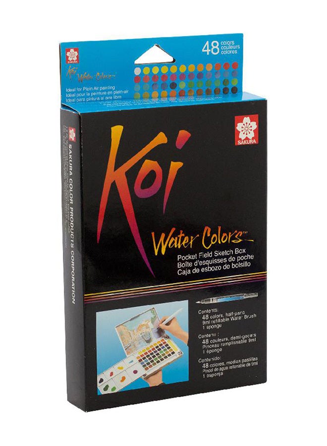 SAKURA - 48 Colour Koi Pocket Field Sketch Watercolour Set Multicolour - Image 1