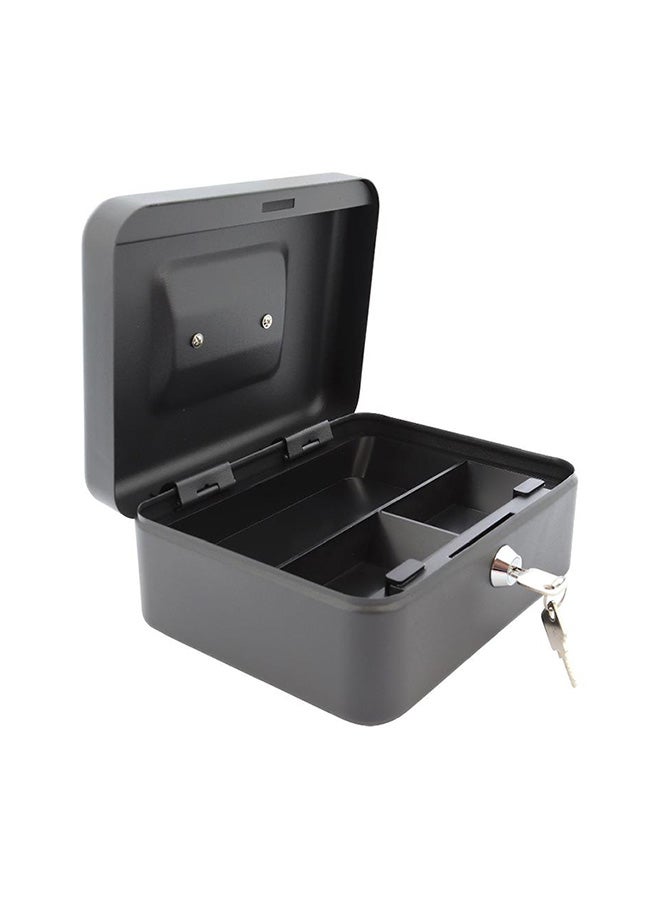 Metal Cash Box Key Lock Black - Image 2