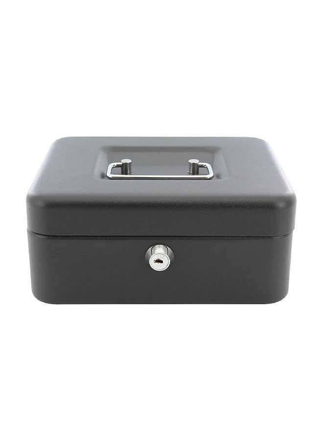 Metal Cash Box Key Lock Black - Image 1