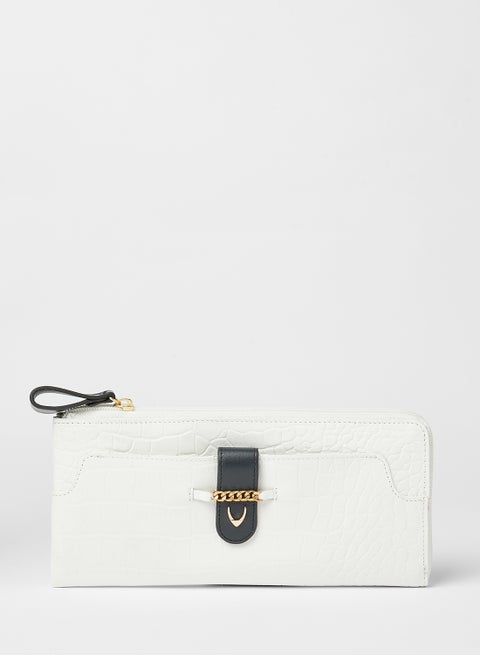 Zip-Up Wallet White