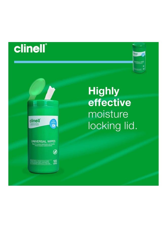 Clinell - Universal Cleaning And Disinfectant Wipes For Surfaces 100 Piece White 250 x 200mm - Image 1