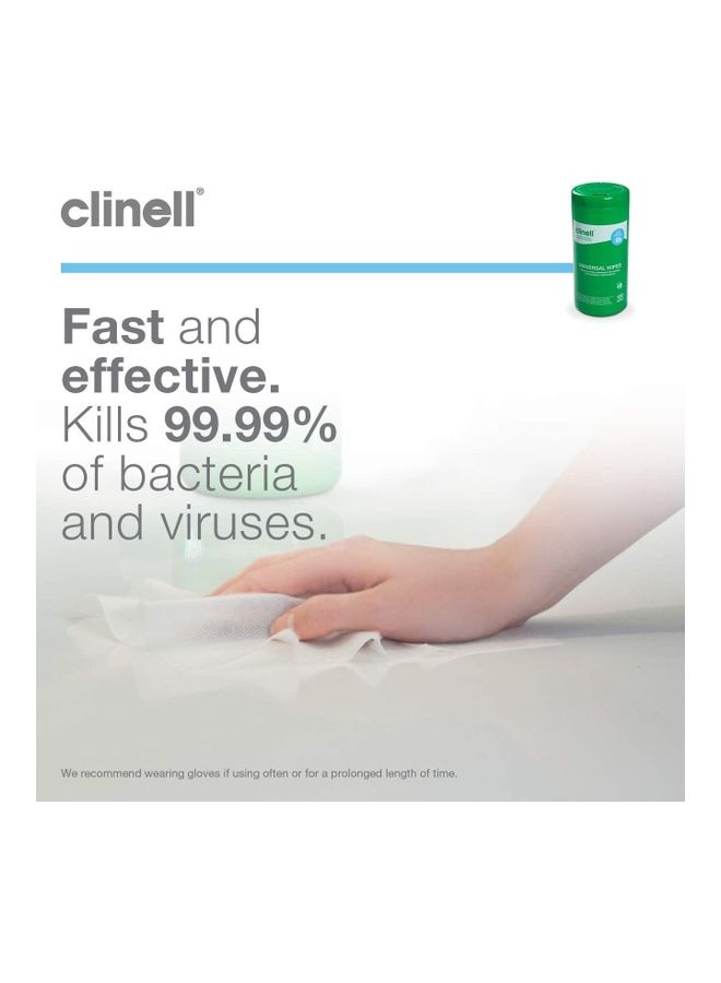 Clinell - Universal Cleaning And Disinfectant Wipes For Surfaces 100 Piece White 250 x 200mm - Image 1
