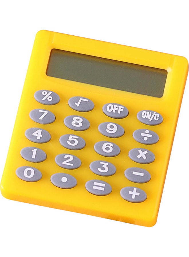 Generic - 8-Digit Display Pocket Size Mini Calculator Yellow/Grey - Image 1