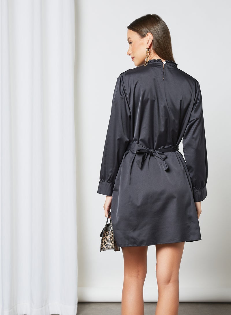 Sivvi x D'Atelier - Pleated Mini Dress Black - Image 1