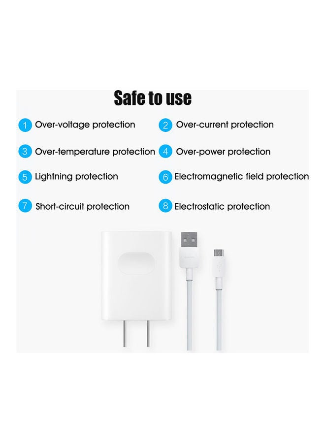 HUAWEI - 5V/2A USB Wall Charger with Charging Cable White - Image 1