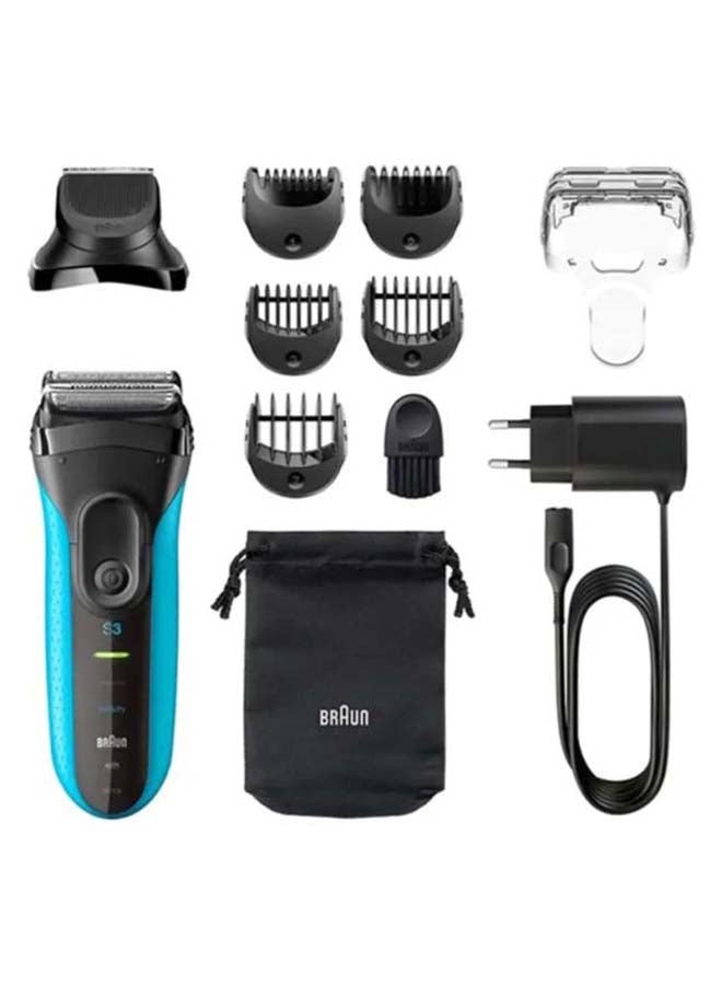BRAUN - 3010Bt 3-In-1 Electric Shaver Black/Blue - Image 1