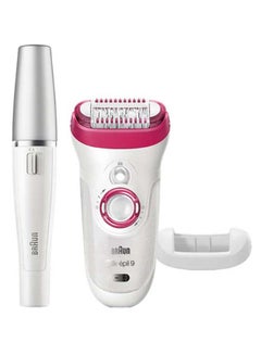 BRAUN Silk-Epil 9 Wet And Dry Cordless Epilator White/Pink  - Image 1