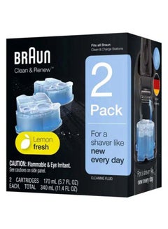 BRAUN 2-Piece Clean And Renew Refill Cartridge Blue  - Image 2