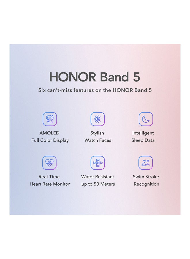 Honor - Band 5 Smart Watch 0.95inch Large AMOLED Color Display Blue - Image 1