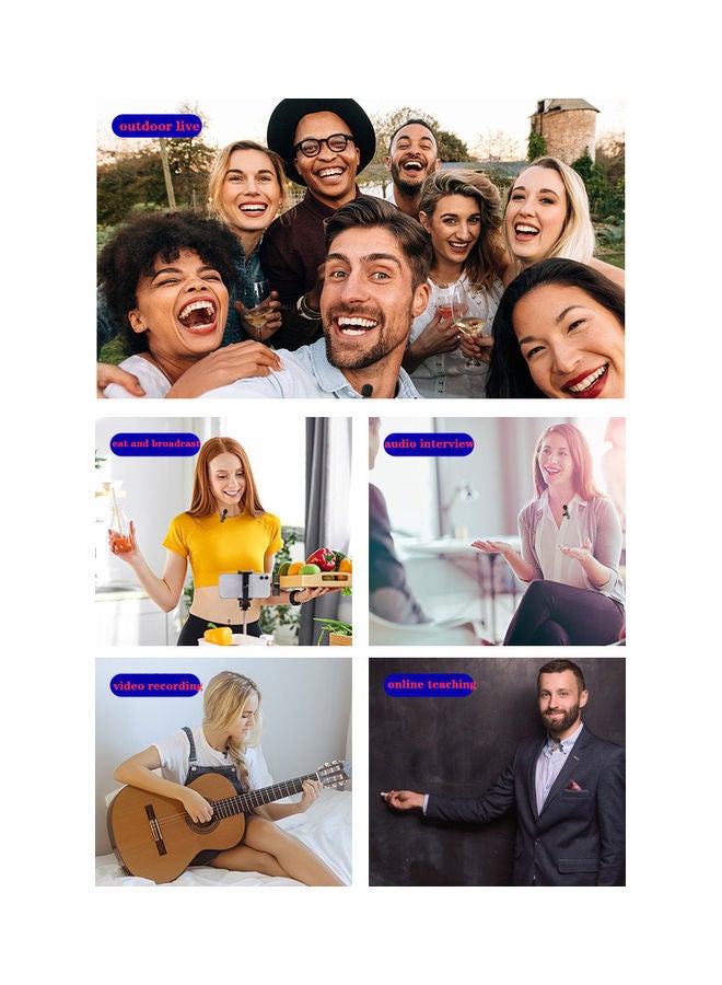 ACHAS Wireless Lavalier Microphone, Plug-Play, No App Needed, Suitable for Lightning and Type C Interface Mobile Phones Black - Image 4