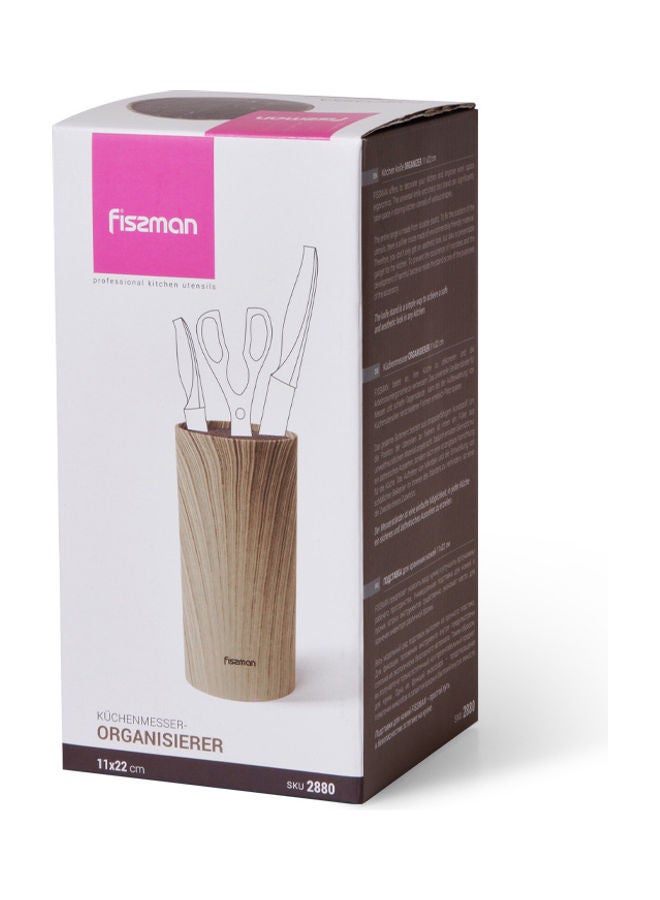 Fissman - Round Shaped Kitchen Knife Organizer Brown 11 x 22cm - Image 1