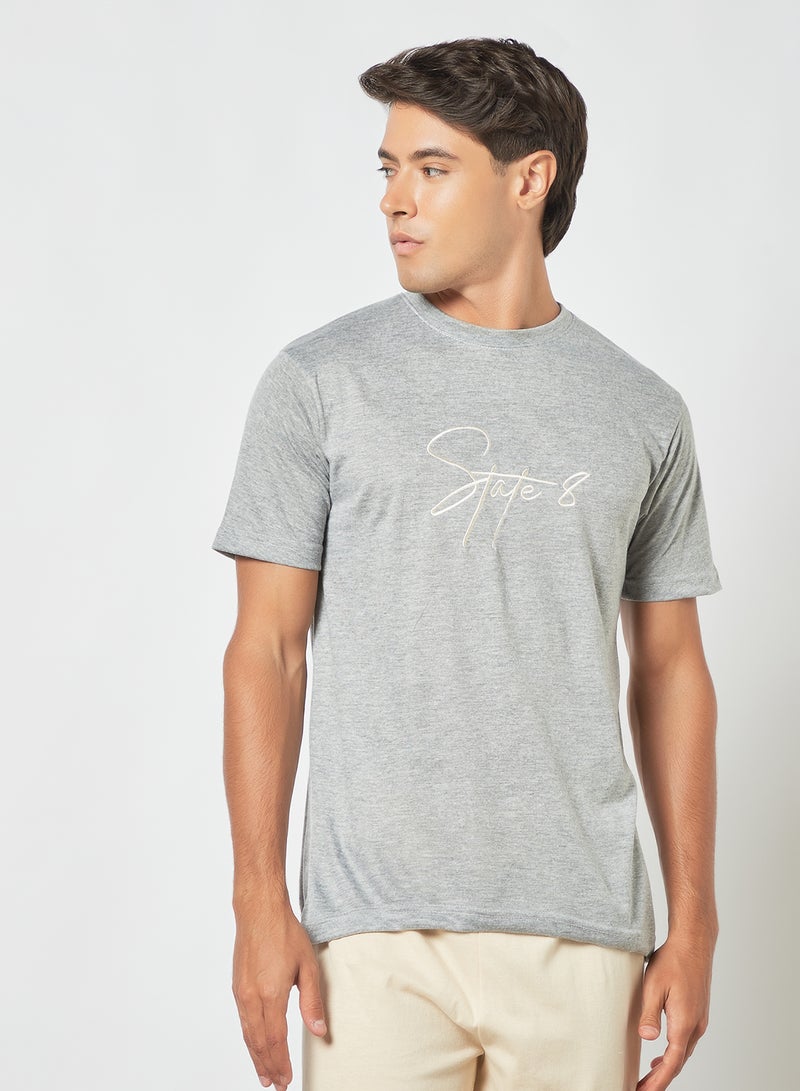 STATE 8 Logo Pyjama Set (Set of 2) Grey/Beige  - Image 2