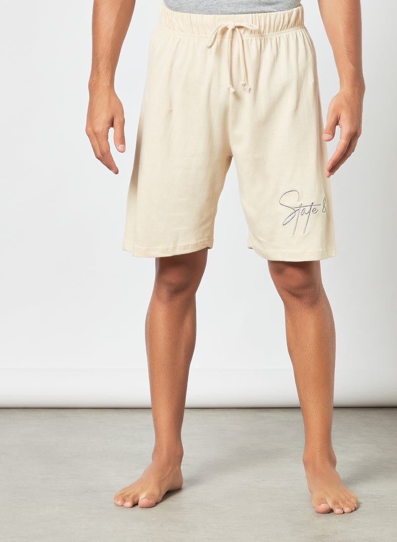 STATE 8 Logo Pyjama Set (Set of 2) Grey/Beige  - Image 4