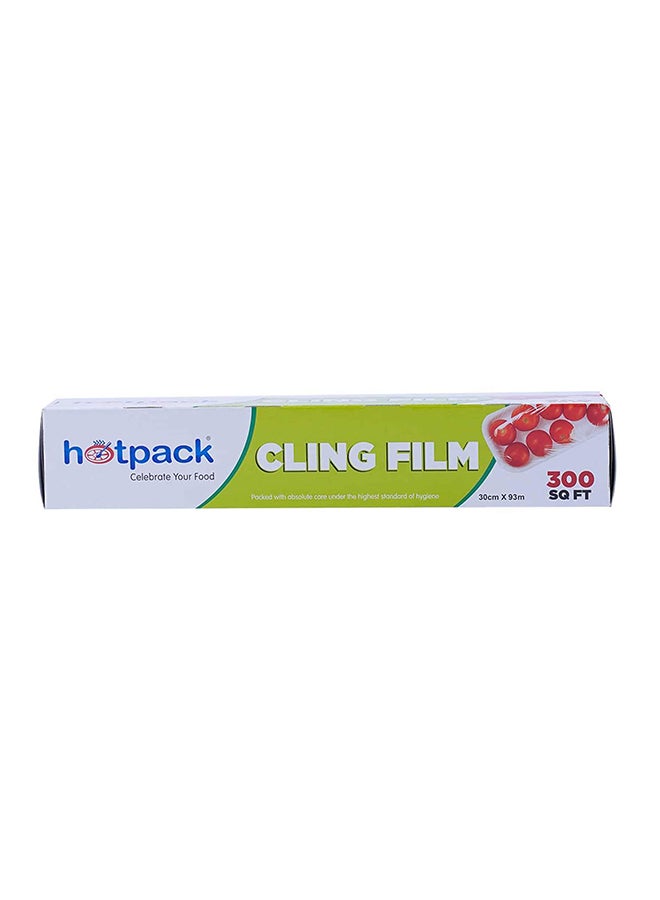 Hotpack 300 Sqft Food Wrap Cling Film Clear 30x93cm  - Image 1