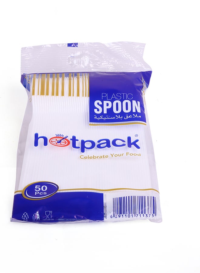 Hotpack - 50-Piece Plastic Spoon White - Image 1