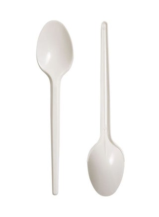 Hotpack Disposable Cutlery Plastic Desert Spoon White, 50 Pieces White - view 3