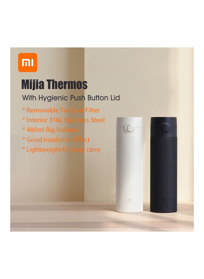Xiaomi Stainless Steel Mijia Thermos with Push Button Lid Blue 25 x 7.50 x 8cm  - Image 4