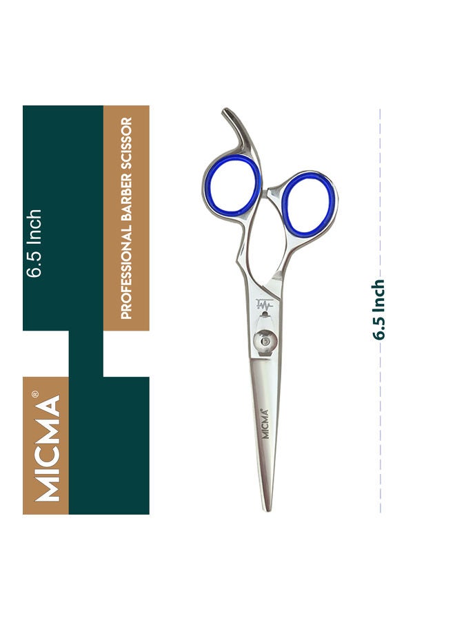 MICMA Hair Cutting Scissor Hairdressing Barber Cutting Shear for Men Women, Professional Barber Scissors 6.5 Inch Silver 6.5inch  - Image 5