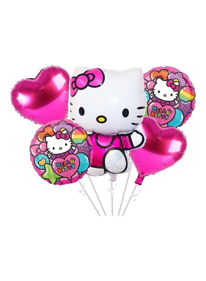 بارتي تايم مجموعة بالونات هالو كيتي من رقائق الفويل مكونة من 5 قطع مقاس 18-32 بوصة