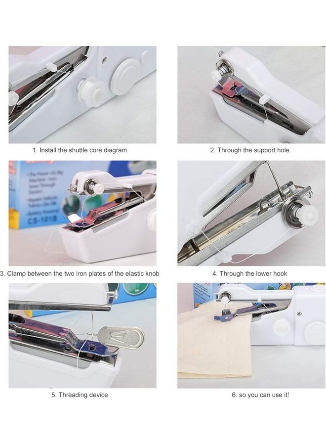 أي سي إس ماكينة خياطة صغيرة محمولة باليد. لون أبيض. 10سم - Image 2