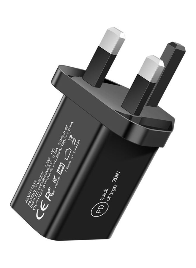 محول شاحن سريع بقدرة 20 وات. أسود - Image 1