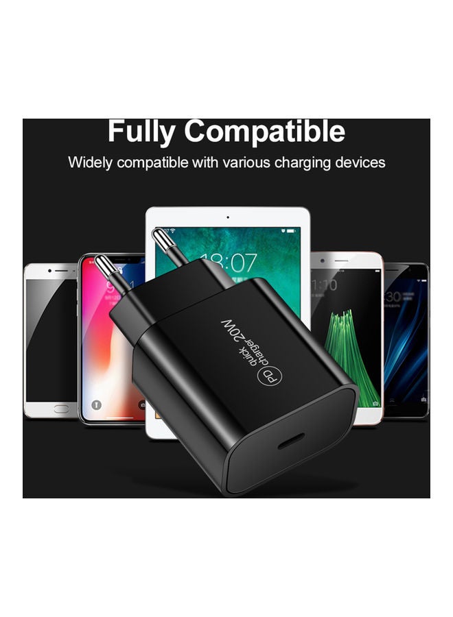 محول شاحن سريع بقدرة 20 وات. أسود - Image 2