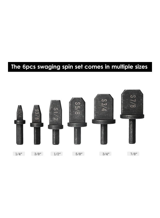 6-Piece Drill Bit Pipe Expander for Air Conditioner Refrigeration Black 10 X 3 X 7cm - Image 5