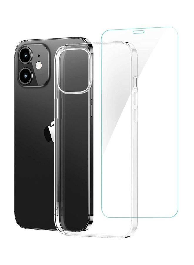 ICS 2-Piece Protective Case Cover And Tempered Glass Screen Protector For Apple iPhone 12 mini Clear - Image 1