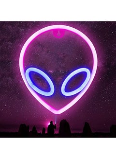 USB Operated Alien Shaped Neon  LED Lamp Pink/Blue