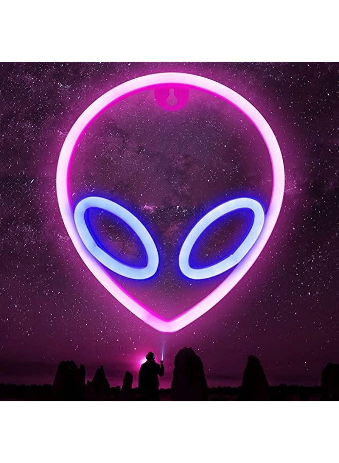 Alfa.life USB Operated Alien Shaped Neon  LED Lamp Pink/Blue  - Image 1