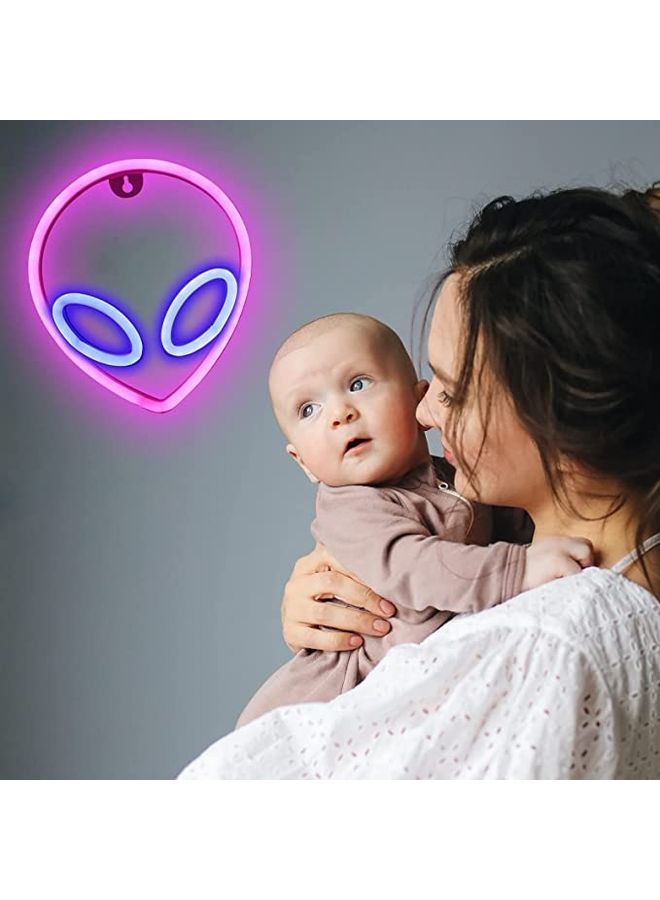 Alfa.life USB Operated Alien Shaped Neon  LED Lamp Pink/Blue  - Image 4