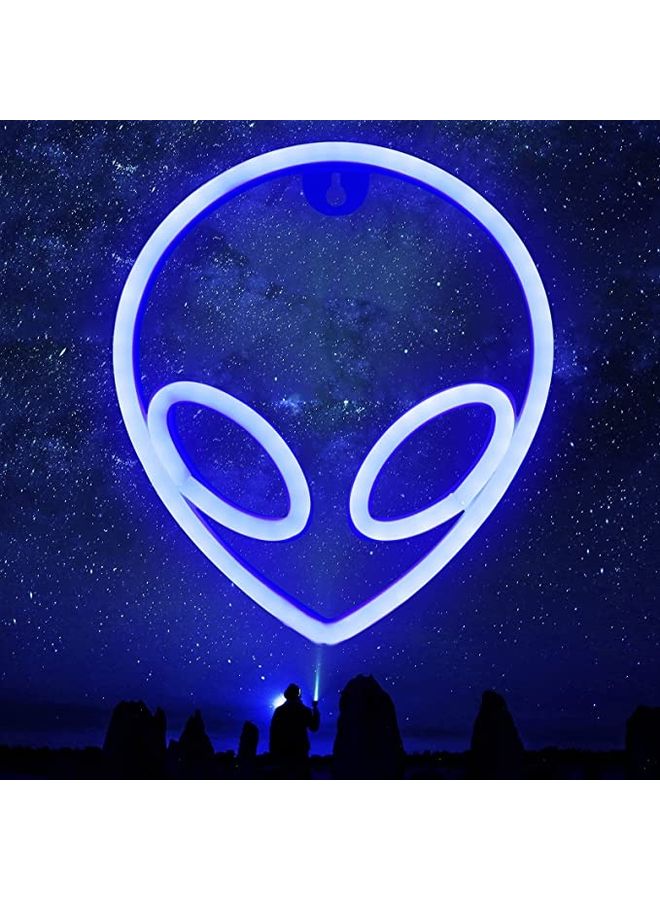 Alfa.life USB Operated Alien Shaped Neon  LED Lamp Blue  - Image 1