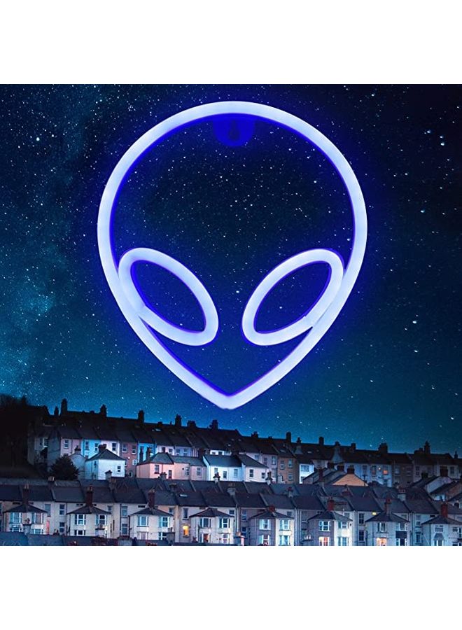 Alfa.life USB Operated Alien Shaped Neon  LED Lamp Blue  - Image 2